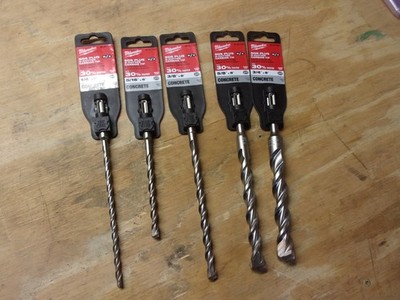 5 MILWAUKEE SDS PLUS 2 CUTTER CARBIDE TIP DRILL BITS- ( SEE PICS FOR SIZES)   ..