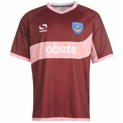 PORTSMOUTH 2013/14 3rd (2XL,XL,L,M) BURGUNDY PINK SONDICO FOOTBALL SOCCER SHIRT