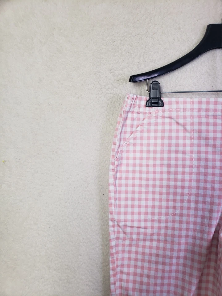 Pantalones Cortos Croft & Barrow Mujer Extra Grandes Rosa Cuadros Algodón B Tiro Alto Bermudas Foto 2 de 4