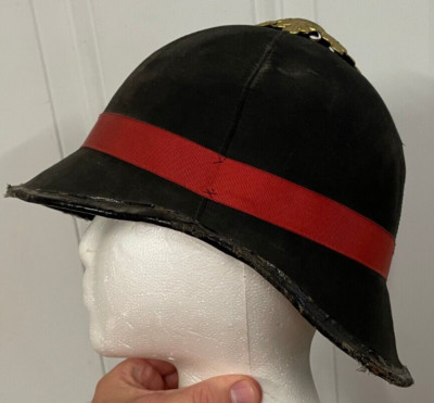 Antique The Ward Stilson Co Masonic Lodge? Black & Red Helmet Anderson IN Rare