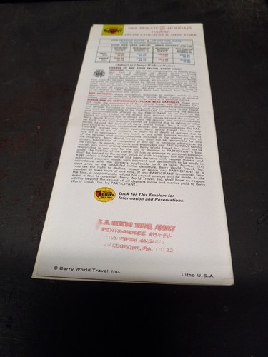 1968  Hawaiian 707  Jet Holiday Tours Hawaii Brochure world airways private  - 第 2/2 張圖片