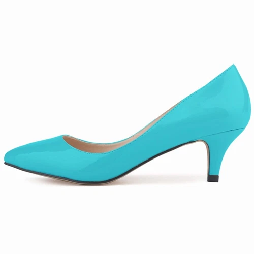 Scarpe da ufficio chic da donna tacco medio basso tacco slip on décolleté scarpe da lavoro taglia - Foto 32 di 49