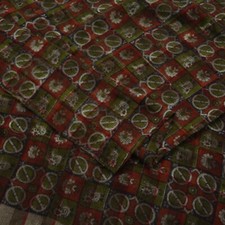 Indian Vintage Brown Pure Woolen Shawl Handmade Printed work Long Throw Stole