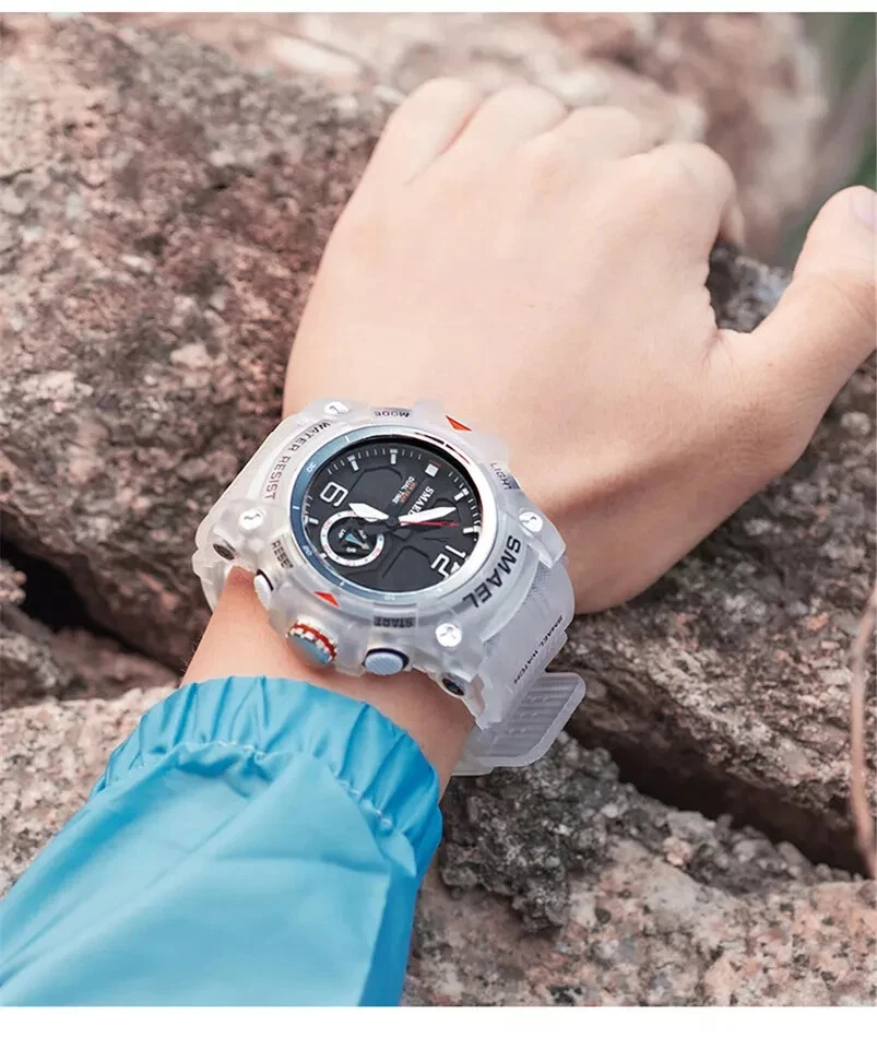 SMAEL Reloj Hombre Digital LED Electrónico Reloj Pulsera Doble Cuarzo Relojes Militares Foto 4 de 4