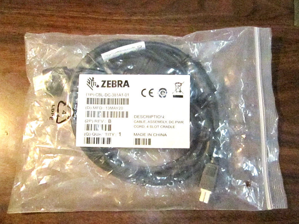 Zebra CBL-DC-381A1-01  Cable Assembly Dc Pwr Cord 4Slot Cradle, - Image 1 of 3