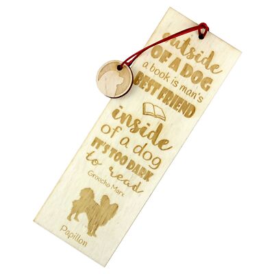 Papillon Bookmark Outside Art-Dog