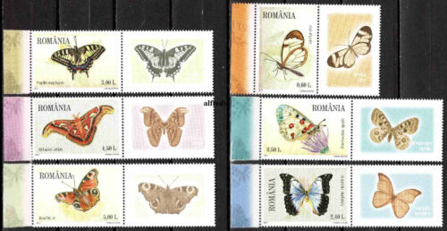 ROMANIA 2011 Butterflies, Schmetterlinge, Fauna, Labels, MNH - Afbeelding 1 van 1