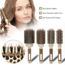 Professional Thermal Ceramic And Ionic Round Barrel Hair Brush with Boar Bristle