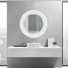 Liza 24" Round LED Lighted Mirror with Dimmer  Defogger