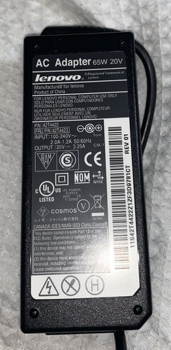 65W Lenovo 42T4423 42T4422 Netzteil für Laptop Notebook 20V/3,25A rund