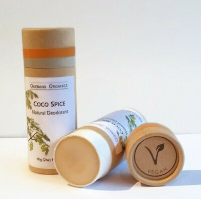 NEW Coco Spice Natural Deodorant, VEGAN, No BiCarb Soda, Zero Waste