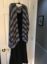 Ecote Urban Outfitters Blue & White Rayon Blend Long Vest Sz S USA Made