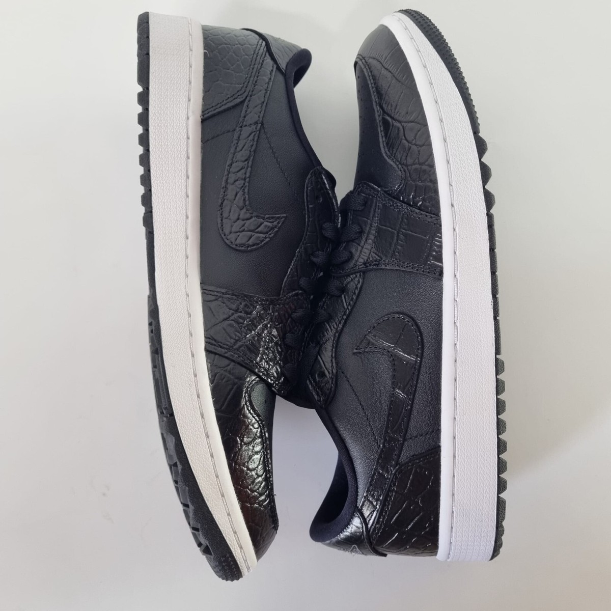 Nike Air Jordan 1 Low Golf Black Crocodile Skin Men 11.5US