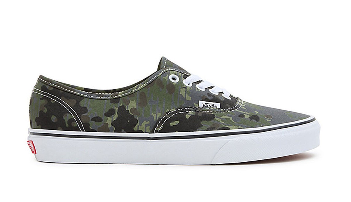 VANS Authentic Rain Camo Green/ Multi Men's Skate Canvas Sneakers