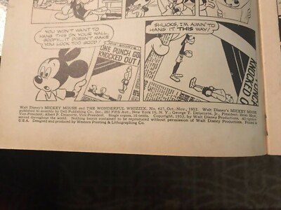 October - November, 1952 - Walt Disney's Mickey Mouse #427 Comic