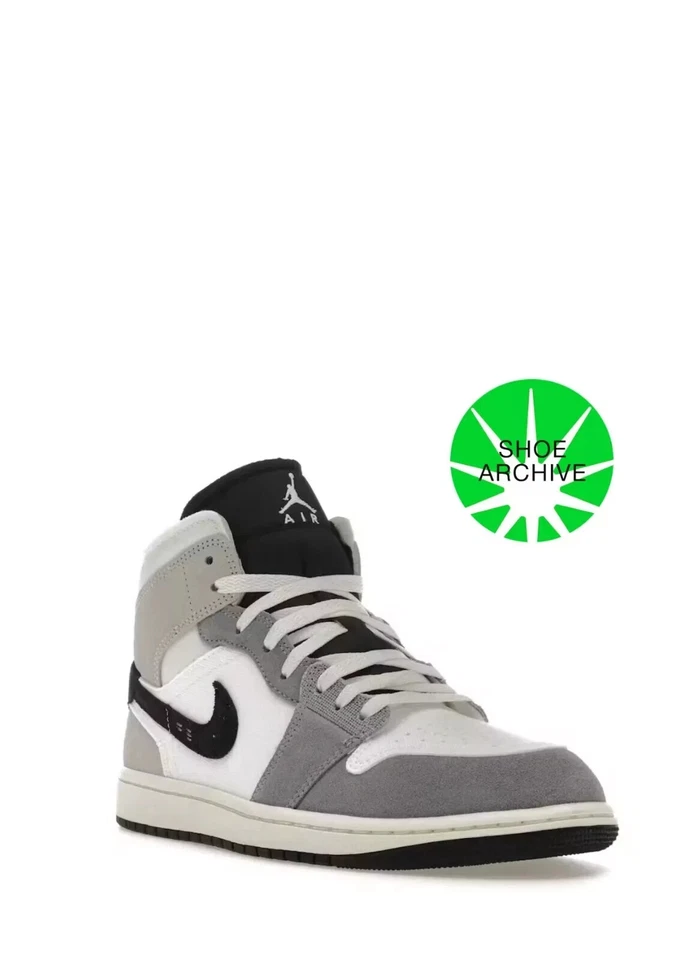 NEW Men's Sz 7.5 Nike Air Jordan 1 SE Craft Mid Cement Grey DZ4136-002 33G - Image 2 of 4