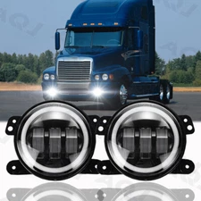 For Freightliner Century Class combo LED 4inch Round Fog Light bulbs kit