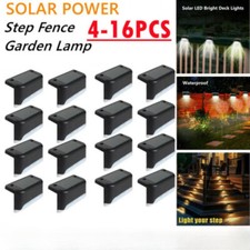 4-12 PCS Solar LED Deck Lights Path Garden Patio Pathway Stairs Step Fence Lamp