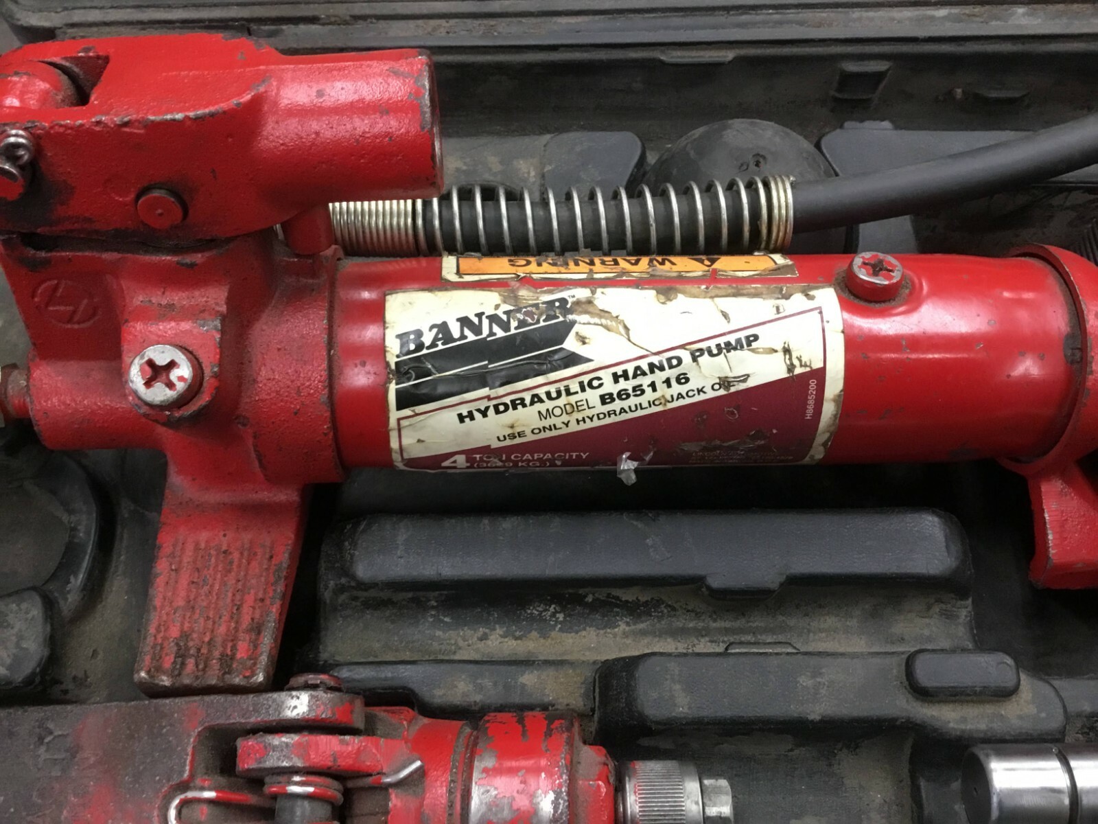 banner hydraulic hand pump b65116 w/case 4 ton capacity eBay