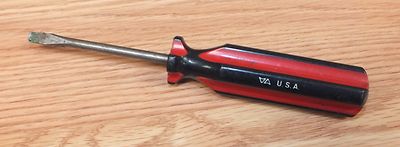 Genuine VA 6 1/2'' Long Black & Red Flat Head Screwdriver Only -U.S.A.- **READ** 