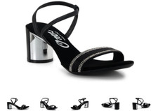 Onex Carley Black/Silver Elastic Strappy Wedge Sandal Women's US sizes 5-11/NEW 