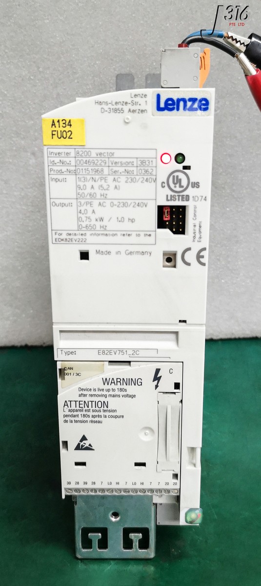 473 LENZE 8200 VECTOR INVERTER, D-31855 E82EV751_2C | eBay
