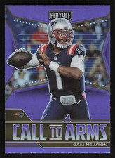 2021 Panini Playoff #CA-CNE Cam Newton Call to Arms Purple Prizm Card TCCCX