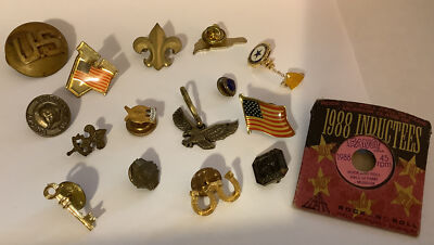 vintage club and organization pins and others junk drawer lot