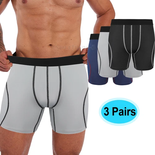 3 Pack Support Pouch Men's Boxer Brief Underwear, Anti-Chafing, Moisture-Wicking - Bild 1 von 23