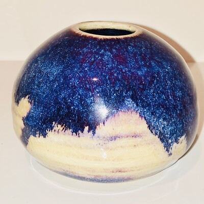 Art Studio Pottery Bud Vase Drip Glazed Artist Signed Hand Thrown 2.5 ...