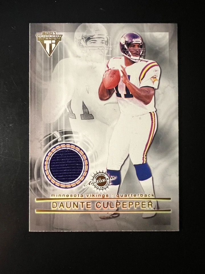 2001 Titanium Double Sided Jerseys #100 Daunte Culpepper Randy Moss Vikings - Image 2 of 2