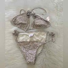Xhilaration Leopard Print Bikini Set Top Sz L/ Bottom Sz S