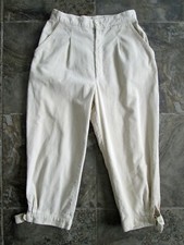 VTG Cleveland Street Cropped Pants Capri 24x18 7 Pleated Corduroy White High
