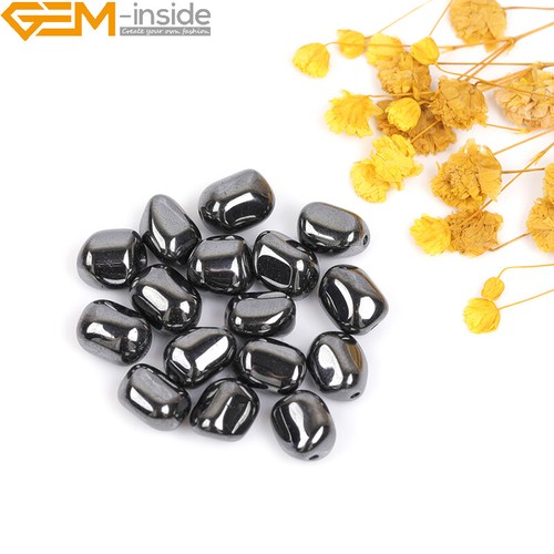 Cuentas de hematita negras naturales fabricación de joyas poder energía chakra 15" moneda cruz - Imagen 12 de 360