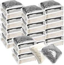 30Pcs Clear Vinyl Zippered Storage Bags Blanket Sweater Organizer