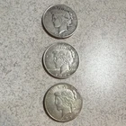 1922 Peace Dollar Silver Coins Lot of 3 $1 Circulated 0.9 Fineness