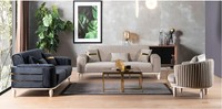 Designer 2X Beige Polstersofas Wohnzimmer Relaxsessel Stoffgarnitur