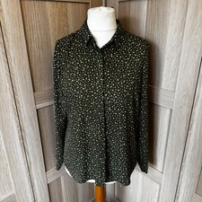 New Look Maternity Khaki Love Heart Print Shirt Size UK 12