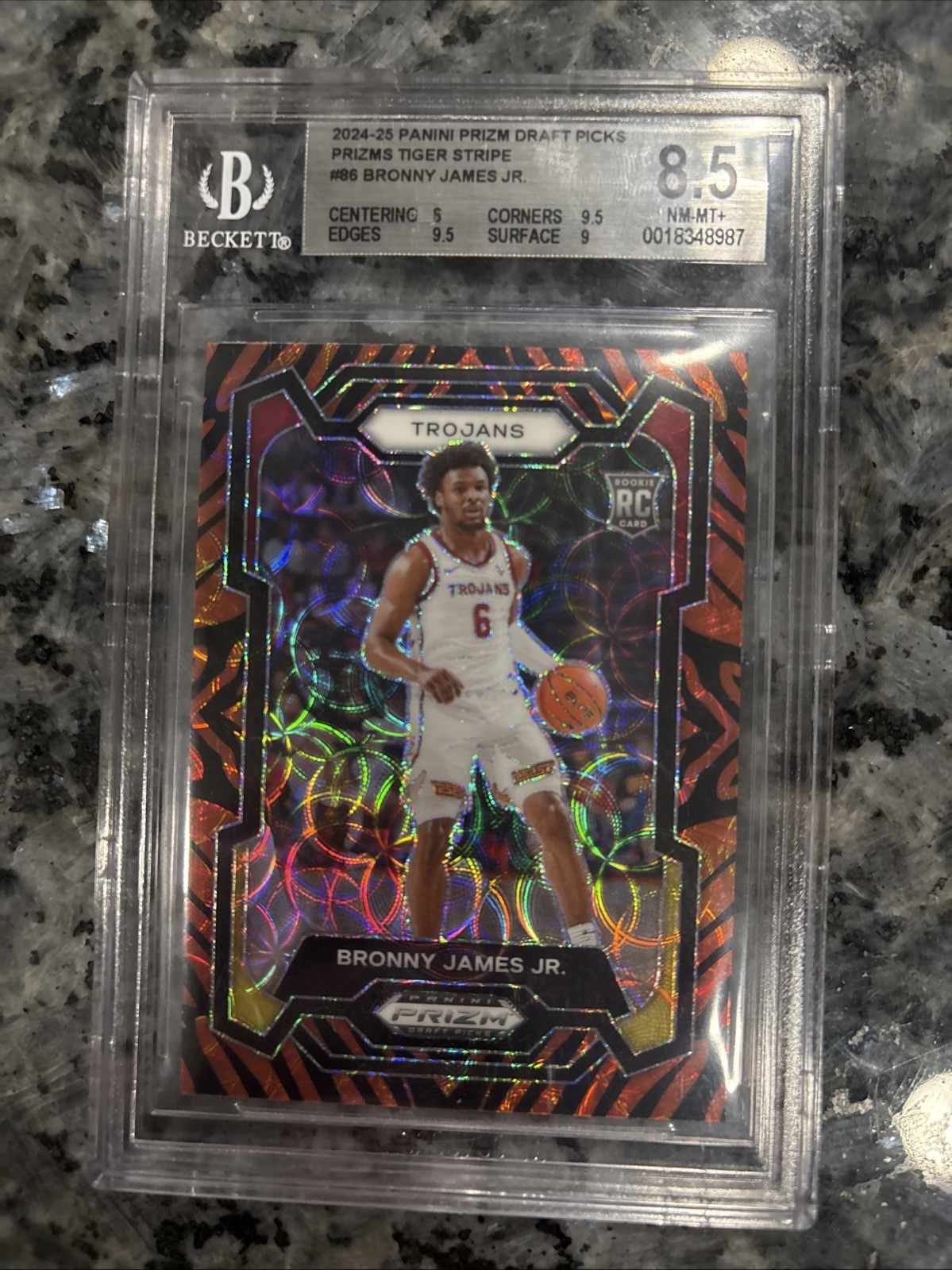 2024-25 Panini Prizm Draft Picks - Bronny James #86 Tiger Stripes Prizm (RC)