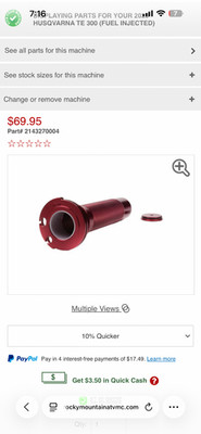 G2 Ergonomics Quick Turn Throttle Tube 10% Quicker 2143270004 KTM Husqvarna