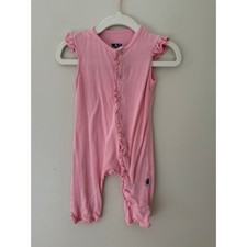 KicKee Pants 3-6 Months Pink Ruffle Sleeveless Romper One Piece