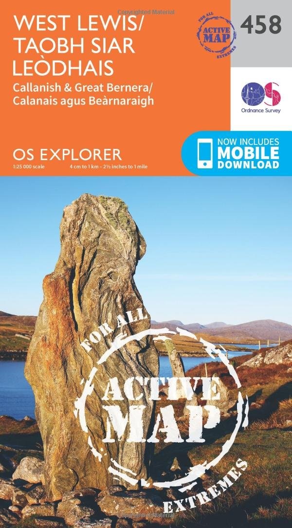 Ordnance Survey Explorer Active 458 West Lewis Map With Digital Version Orange - Image 3