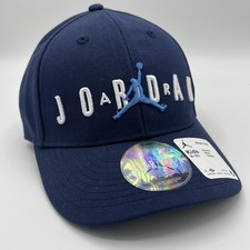 NIKE AIR JORDAN JUMPMAN AIR LOGO Club Hat Cal Navy Blue Youth One Size 8/20 NWT