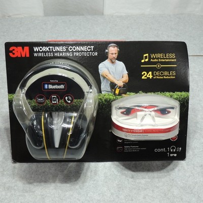 3M WorkTunes Connect Wireless Hearing Protector Set w/ Safety Eyewear | New