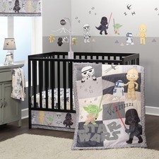 Lambs Ivy Star Wars Classic 3-Piece Baby Crib Bedding Set - Yoda/Darth Vader