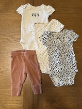 Carter's Baby Girl Neutral 3 Bodysuits And Pants Set Size Newborn