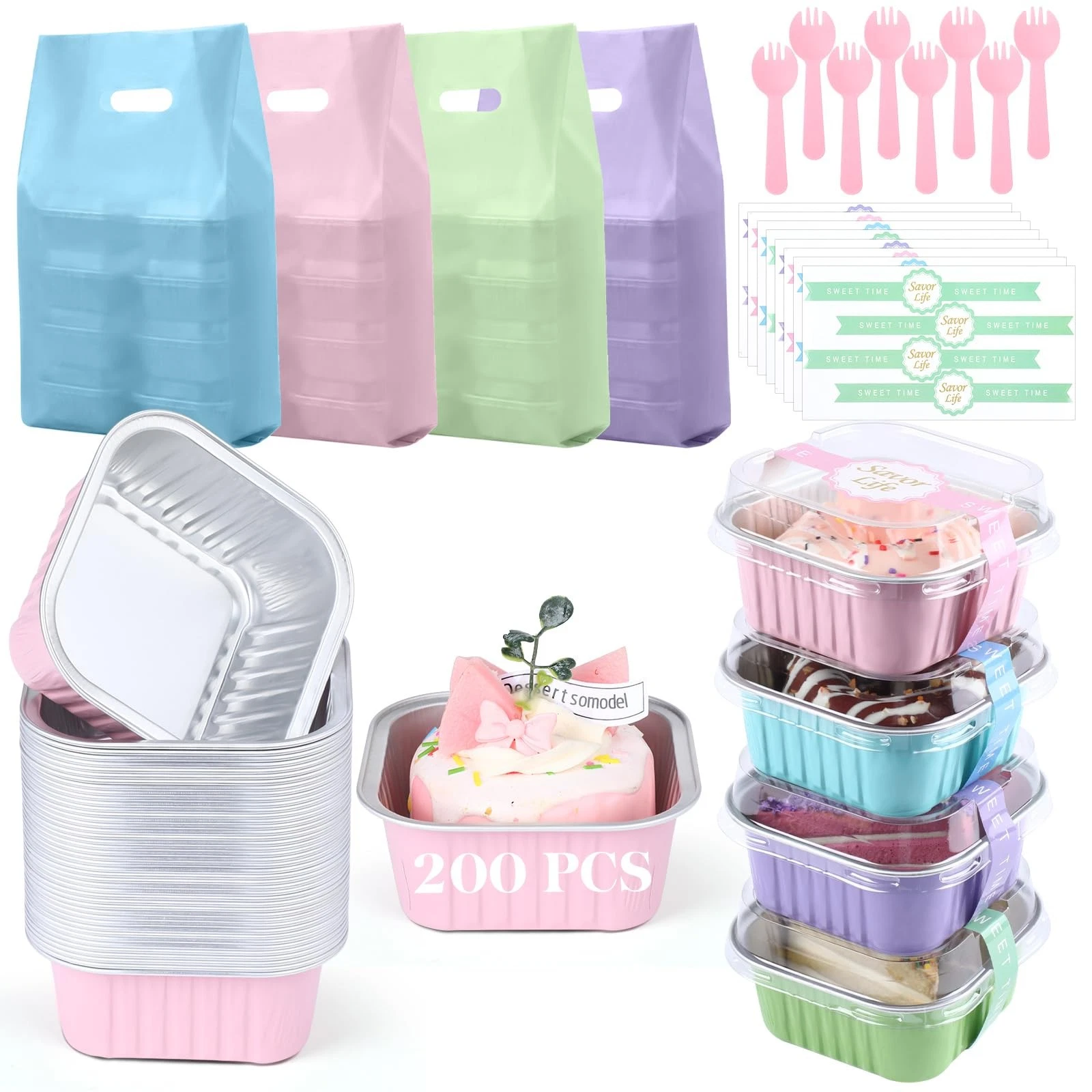 Acellegic 848 Pack Macaron Mini Cake Pans Set with Lids and Spoons Include 20...
Opens in a new wind
