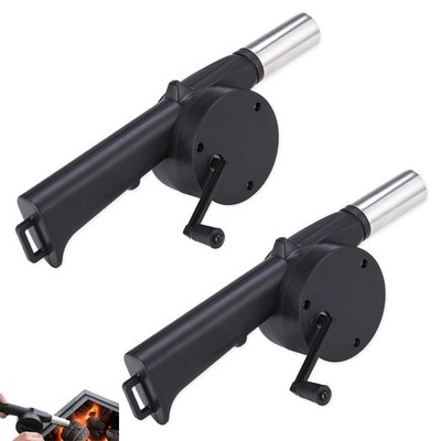 2 Pack Fireplace Bellows Hand Crank Air Blower Portable Manual Handheld Fire