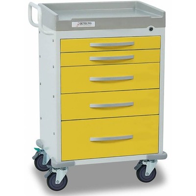 Detecto RC333369YEL 6-Drawer Rescue Medical Cart, Yellow