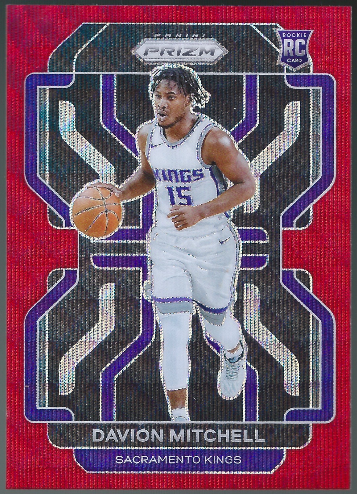 2021-22 Panini Prizm Ruby Wave Prizm Davion Mitchell Rookie Parallel #312